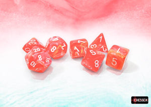 Polyhedral 7 - Die Set Festive - Dahlia/White - Super Retro