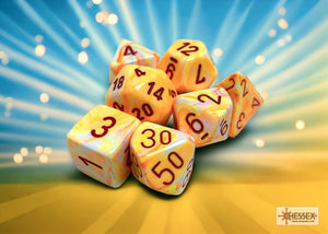 Polyhedral 7 - Die Set Festive - Sunburst/Red - Super Retro