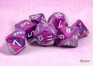 Polyhedral 7 - Die Set Festive - Violet/White - Super Retro