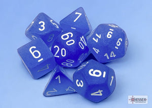 Polyhedral 7 - Die Set Frosted - Blue/White - Super Retro