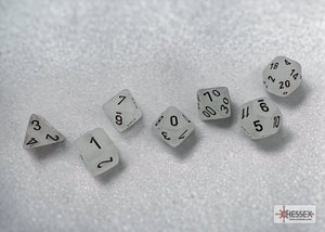 Polyhedral 7 - Die Set Frosted - Clear/Black - Super Retro