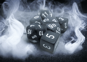 Polyhedral 7 - Die Set Frosted - Smoke/White - Super Retro