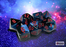 Polyhedral 7 - Die Set Gemini - Black Starlight/Red - Super Retro