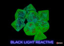 Polyhedral 7 - Die Set Gemini - Plasma Green - Teal/Orange - Super Retro