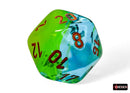 Polyhedral 7 - Die Set Gemini - Plasma Green - Teal/Orange - Super Retro