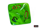 Polyhedral 7 - Die Set Gemini - Plasma Green - Teal/Orange - Super Retro