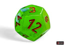 Polyhedral 7 - Die Set Gemini - Plasma Green - Teal/Orange - Super Retro