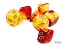 Polyhedral 7 - Die Set Gemini - Red Yellow/Silver - Super Retro