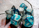 Polyhedral 7 - Die Set Gemini - Steel - Teal/White - Super Retro