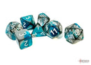 Polyhedral 7 - Die Set Gemini - Steel - Teal/White - Super Retro