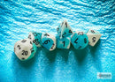 Polyhedral 7 - Die Set Gemini - Teal - White/Black - Super Retro