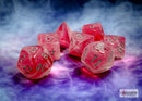 Polyhedral 7 - Die Set Ghostly Glow - Pink/Silver - Super Retro