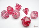 Polyhedral 7 - Die Set Ghostly Glow - Pink/Silver - Super Retro