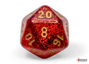 Polyhedral 7 - Die Set Glitter - Ruby/Gold - Super Retro