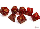 Polyhedral 7 - Die Set Glitter - Ruby/Gold - Super Retro
