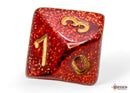 Polyhedral 7 - Die Set Glitter - Ruby/Gold - Super Retro