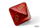 Polyhedral 7 - Die Set Glitter - Ruby/Gold - Super Retro