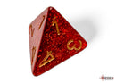 Polyhedral 7 - Die Set Glitter - Ruby/Gold - Super Retro
