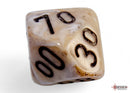 Polyhedral 7 - Die Set Marble - Ivory/Black - Super Retro