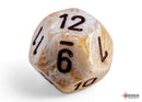 Polyhedral 7 - Die Set Marble - Ivory/Black - Super Retro