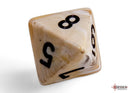 Polyhedral 7 - Die Set Marble - Ivory/Black - Super Retro