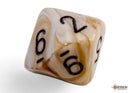Polyhedral 7 - Die Set Marble - Ivory/Black - Super Retro