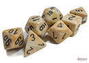 Polyhedral 7 - Die Set Marble - Ivory/Black - Super Retro