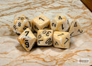 Polyhedral 7 - Die Set Marble - Ivory/Black - Super Retro