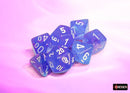 Polyhedral 7 - Die Set Nebula - Aura/White - Super Retro