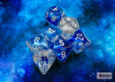 Polyhedral 7 - Die Set Nebula - Dark Blue/White - Super Retro