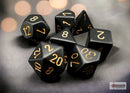 Polyhedral 7 - Die Set Opaque - Black/Gold - Super Retro