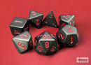 Polyhedral 7 - Die Set Opaque - Black/Red - Super Retro