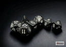 Polyhedral 7 - Die Set Opaque - Black/White - Super Retro