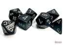Polyhedral 7 - Die Set Opaque - Black/White - Super Retro