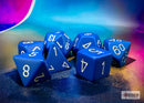 Polyhedral 7 - Die Set Opaque - Blue/White - Super Retro