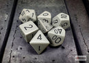 Polyhedral 7 - Die Set Opaque - Dark Grey/Black - Super Retro