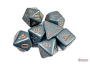 Polyhedral 7 - Die Set Opaque - Dark Grey/Copper - Super Retro