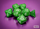 Polyhedral 7 - Die Set Opaque - Green/White - Super Retro