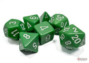 Polyhedral 7 - Die Set Opaque - Green/White - Super Retro