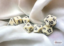 Polyhedral 7 - Die Set Opaque - Ivory/Black - Super Retro