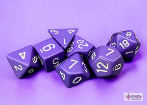 Polyhedral 7 - Die Set Opaque - Purple/White - Super Retro