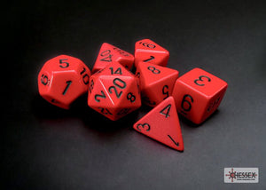 Polyhedral 7 - Die Set Opaque - Red/Black - Super Retro