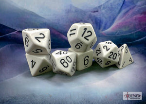 Polyhedral 7 - Die Set Opaque - White/Black - Super Retro