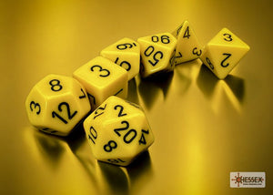 Polyhedral 7 - Die Set Opaque - Yellow/Black - Super Retro