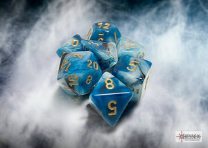 Polyhedral 7 - Die Set Phantom - Teal/Gold - Super Retro