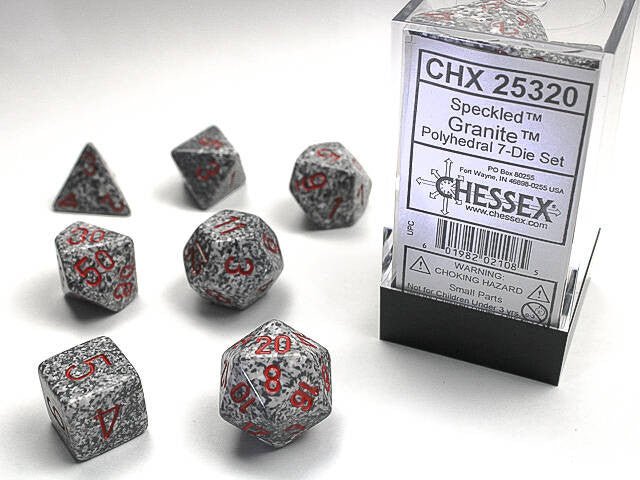 Polyhedral 7 - Die Set Speckled - Granite - Super Retro