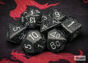 Polyhedral 7 - Die Set Speckled - Ninja - Super Retro