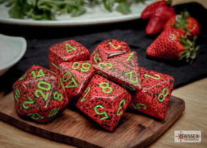 Polyhedral 7 - Die Set Speckled - Strawberry - Super Retro