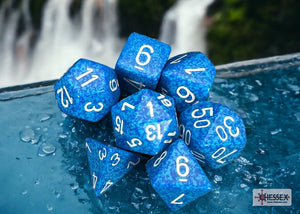 Polyhedral 7 - Die Set Speckled - Water - Super Retro