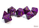 Polyhedral 7 - Die Set Vortex - Purple/Gold - Super Retro